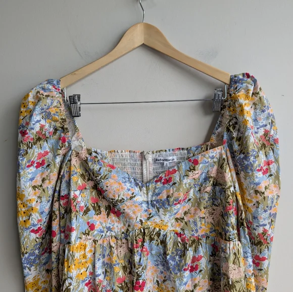 NWT Reformation Kenzi Dress - Long Sleeve Floral Countryside - Picture 8 of 9